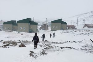students walking in Iqaluit