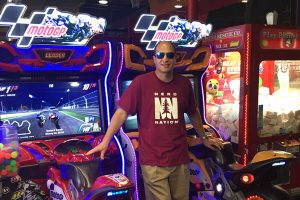 Rick Baltman in video arcade