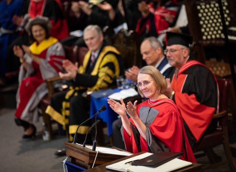 Janis Chodas receiving honorary degree