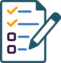 icon of items being checked off a list