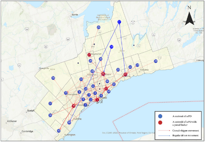 map of the greater toronto area showing transportation modeling data